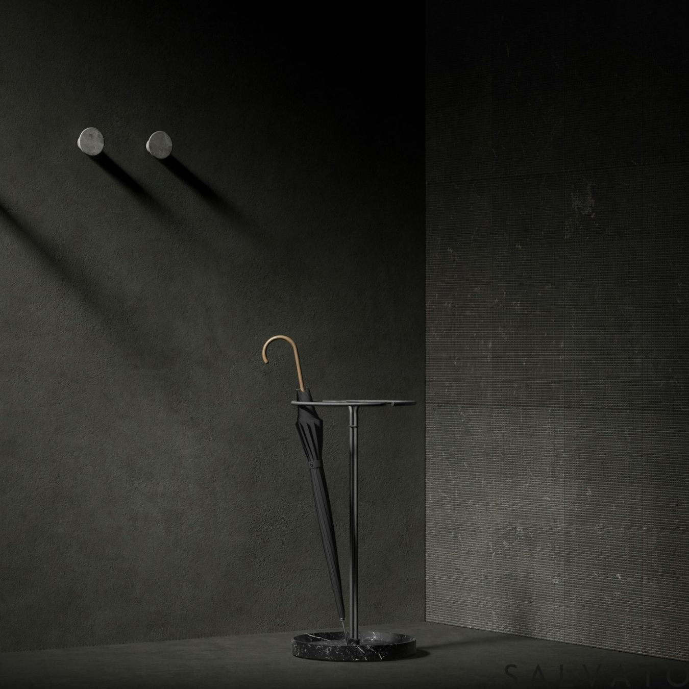 Salvatori｜Pietra L07 Umbrella Stand - Nero Marquinia